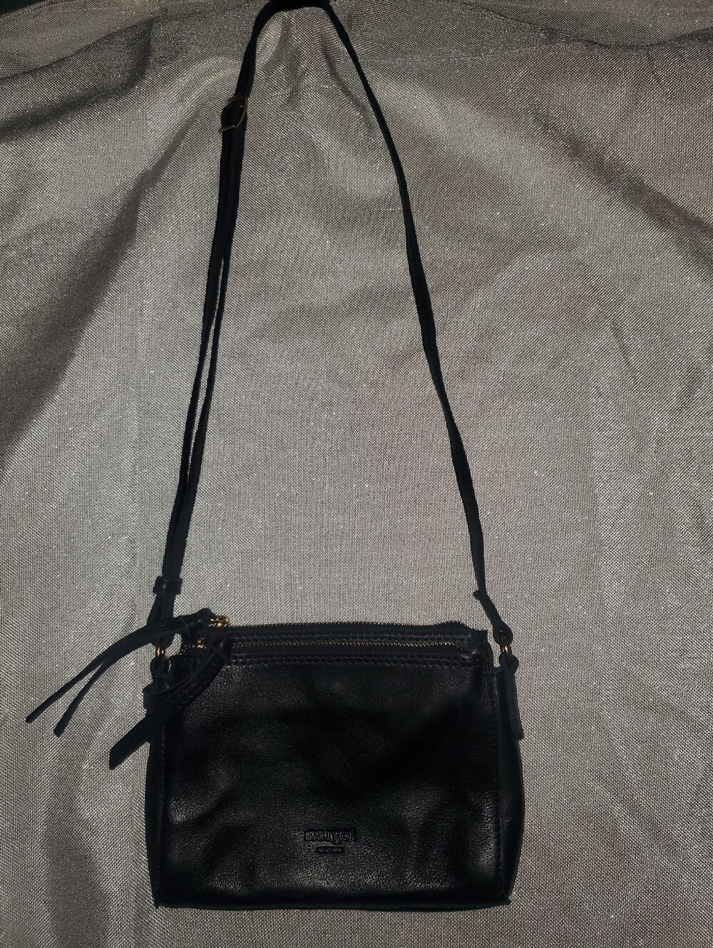 MARGOT NEW YORK BLACK LEATHER CROSSBODY BAG